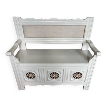 Banc coffre ancien entièrement restauré – esprit campagne chic