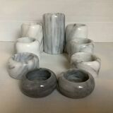 Nine marble candle holders