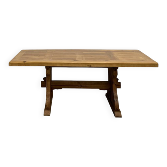 Savoyard monastery table in solid pine, circa 1970