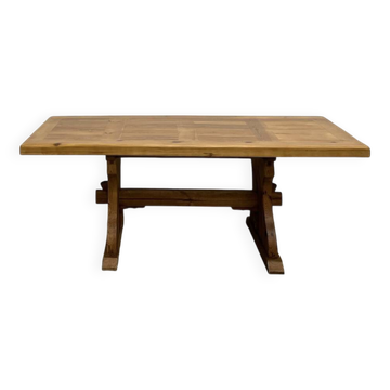 Savoyard monastery table in solid pine, circa 1970