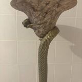 Tentacion Floor Lamp in Bronze and Opaline Edgard Brandt