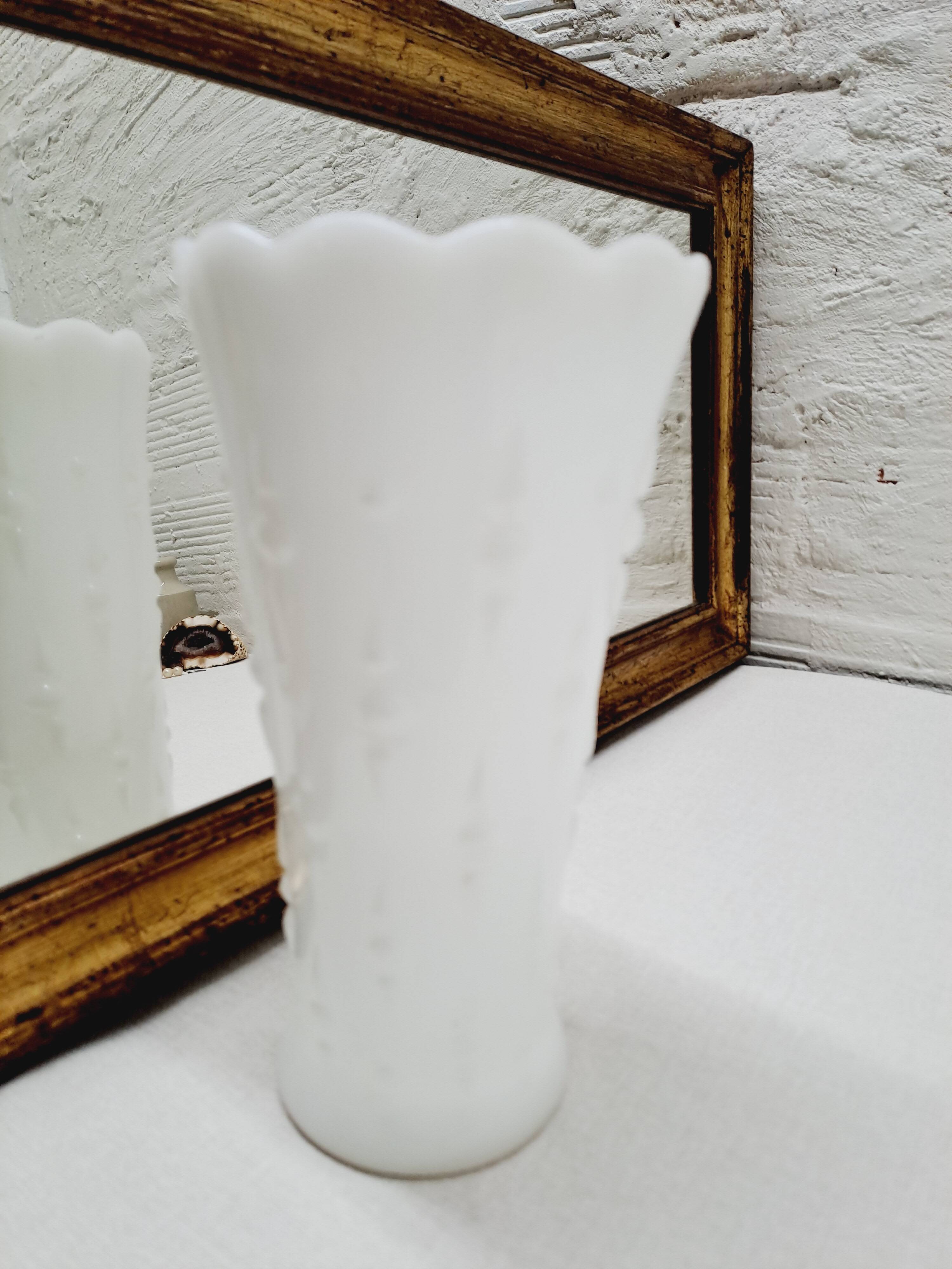 Pure white opaline vase