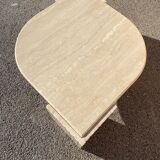 Table basse en marbre de travertin design des années 80