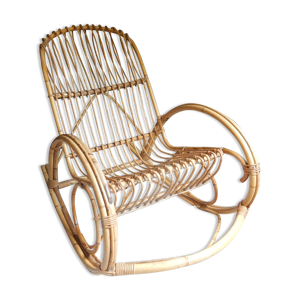 Rocking chair en rotin - bambou