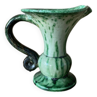 Vallauris glazed earth pitcher