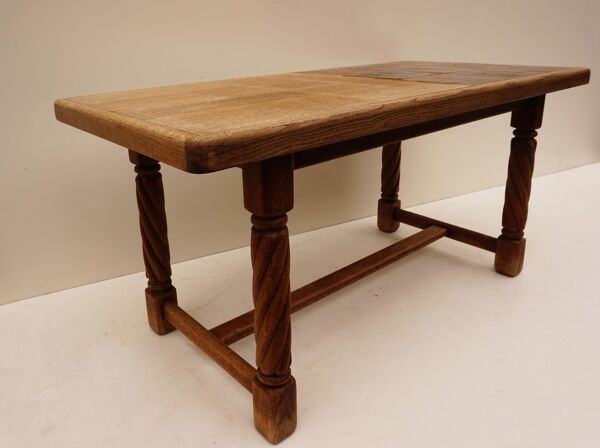 Table basse vintage avec inserts en carrelage