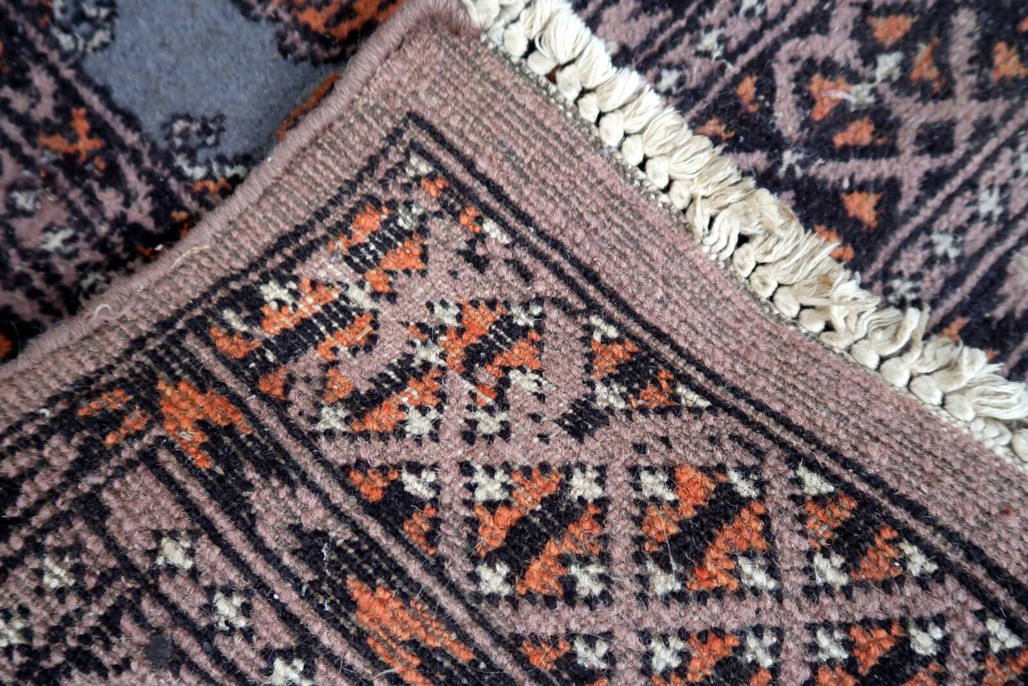 Tapis vintage ouzbek Bukhara fait main en laine – 127 x 190 cm – 1960s