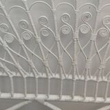 Headboard 2 places rattan peacock