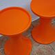Vintage Side Table and Stool by Henry Massonnet, Orange, 1970s
