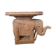 Table basse éléphant rotin vintage 70