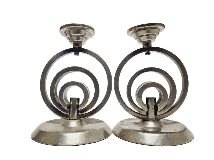 Art Deco candleholder, Germany, 1970s, set of 2