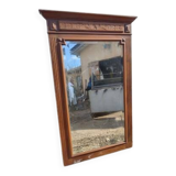 Wooden fireplace mirror