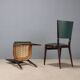 Vintage beech chairs, foam and faux leather, design, Italy, 1950s