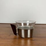 Set of 4 metal and glass cups, 1970
