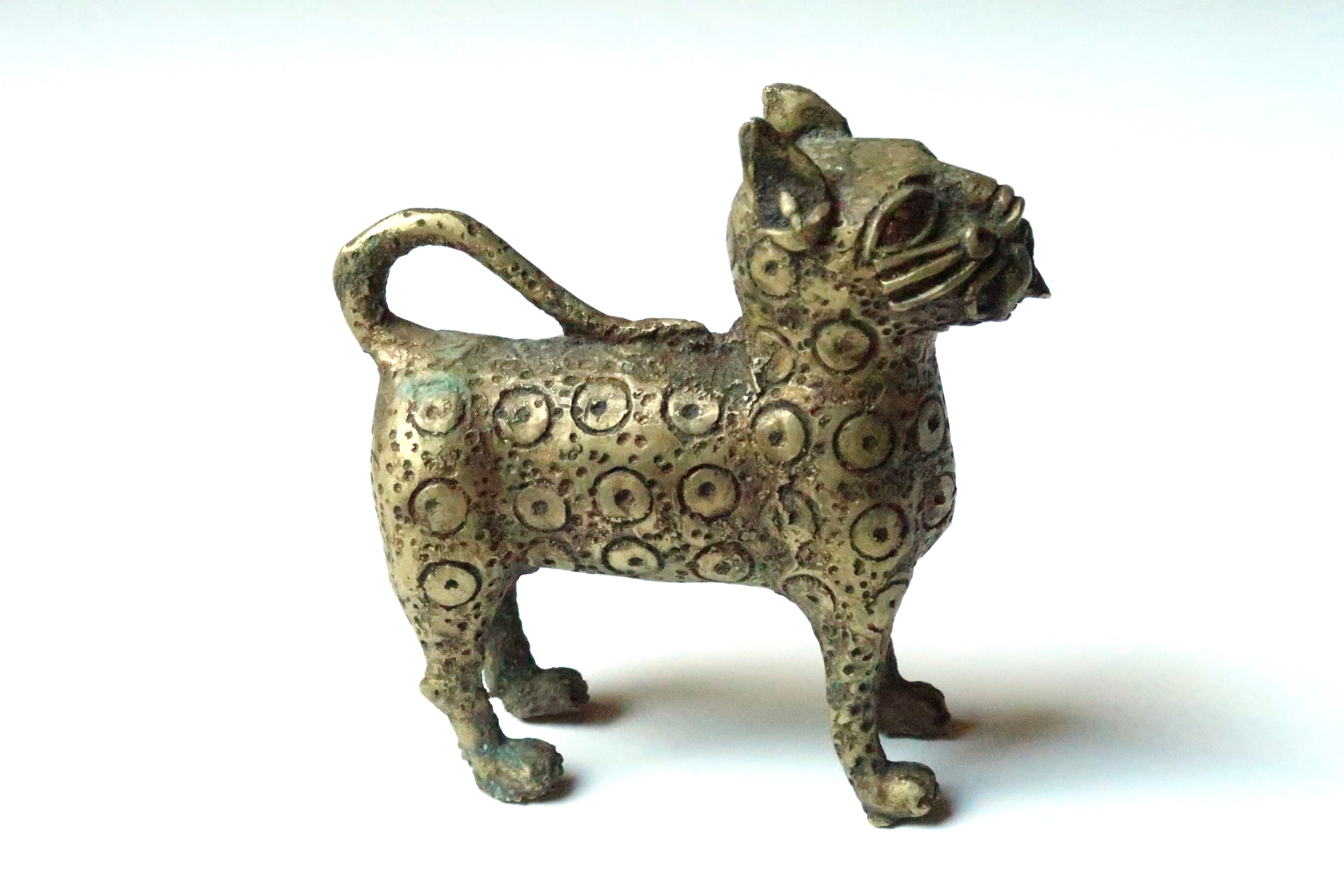 Book greenhouse, bronze leopards, 70s