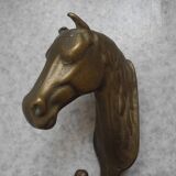 ancien patère laiton tête cheval déco vintage brass coat hook horse