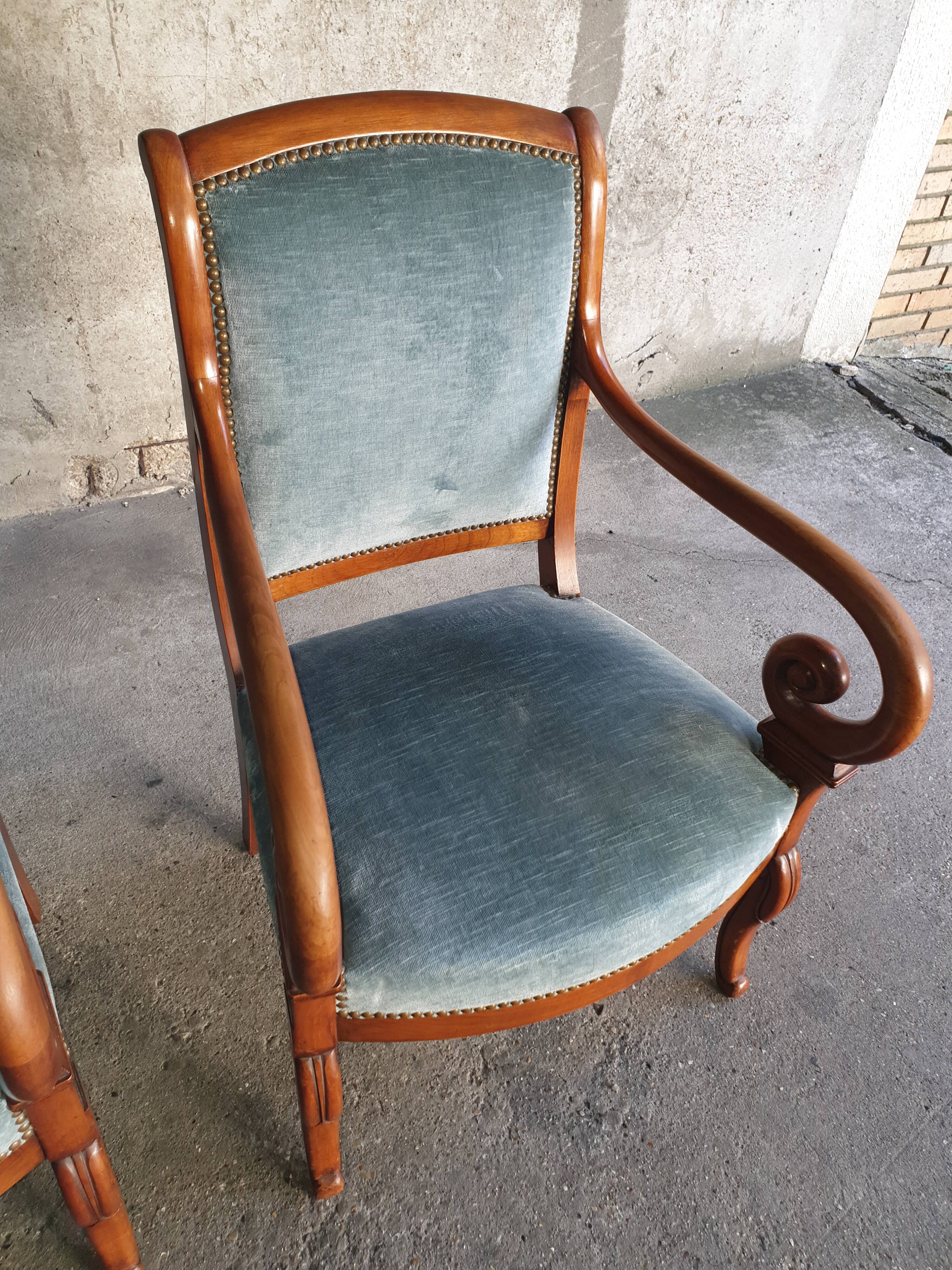 Pair of restoration armchairs