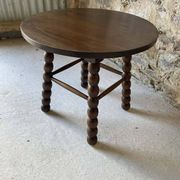 Table basse ronde en bois pieds tournés