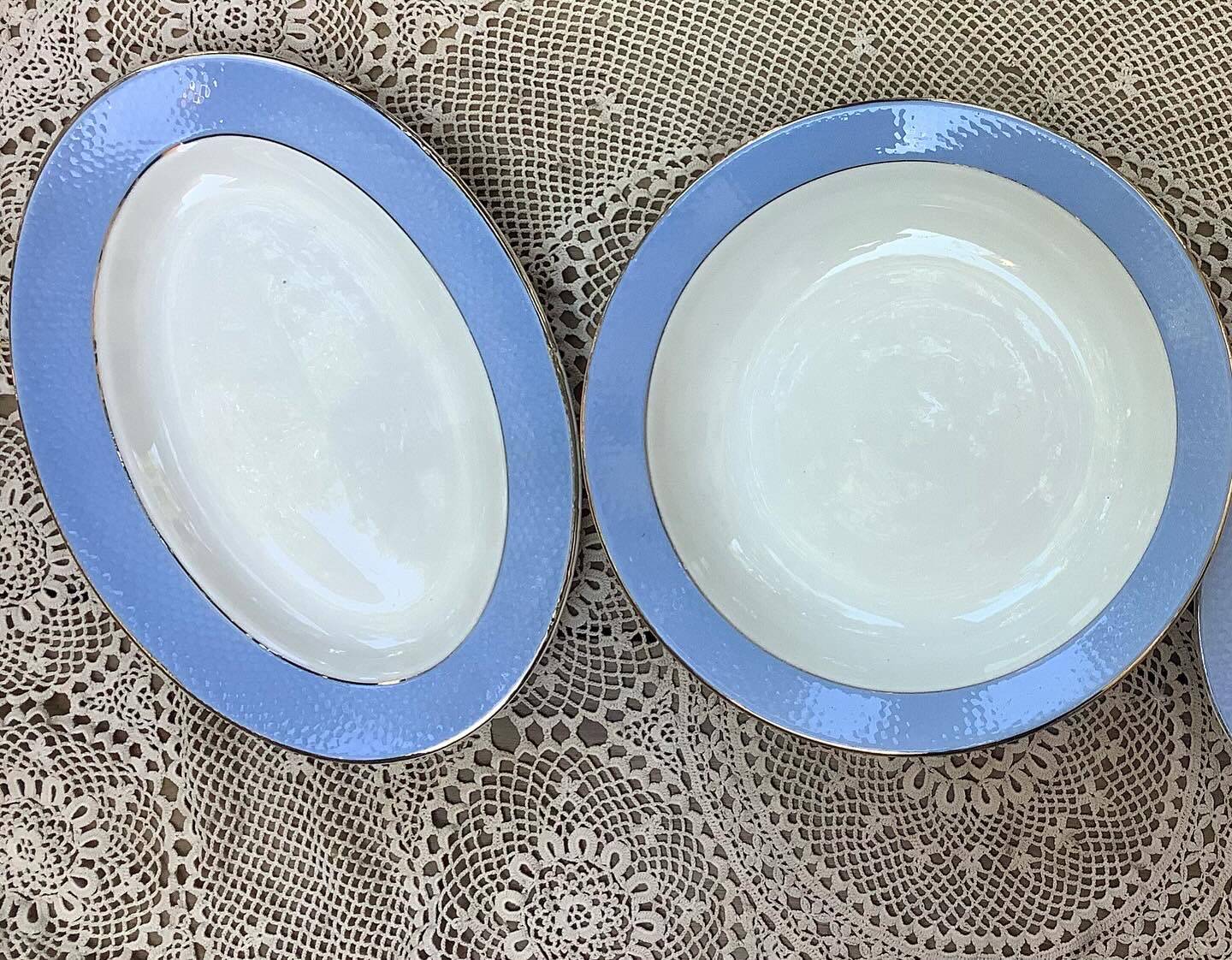 🩵 Set of 3 antique L'Amandinoise dishes 🩵