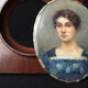 MINIATURE PORTRAIT WOMAN HAND PAINTED NINETEENTH CENTURY SUILEM