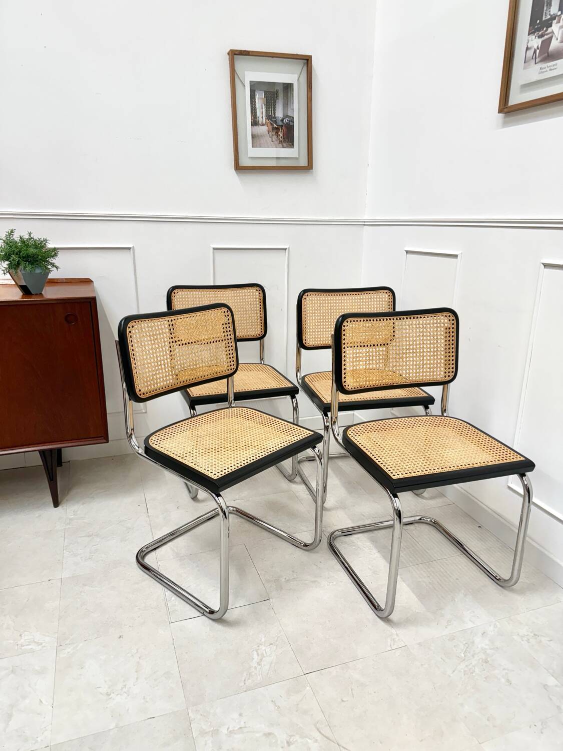 Set of 4 black B32 chairs