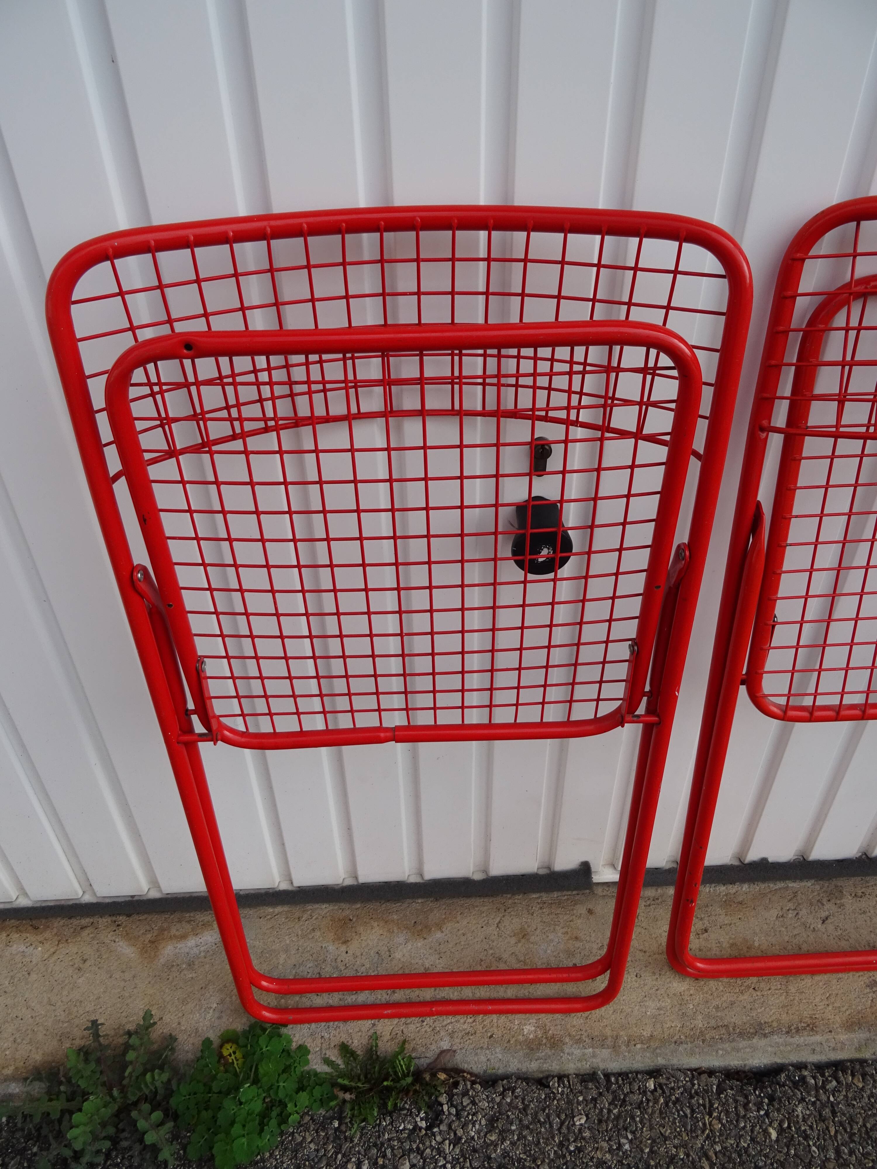 Pair of folding chairs Ted Net N. Gamelgaard 80s Ikéa