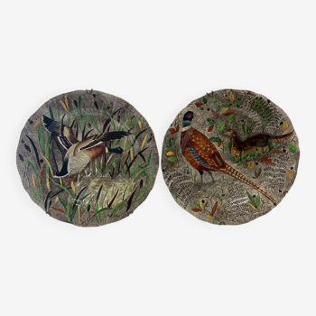 Earthenware plates from gien rambouillet 1955