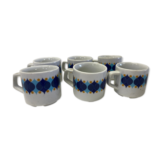 Set of 6 cups in Bavaria porcelain