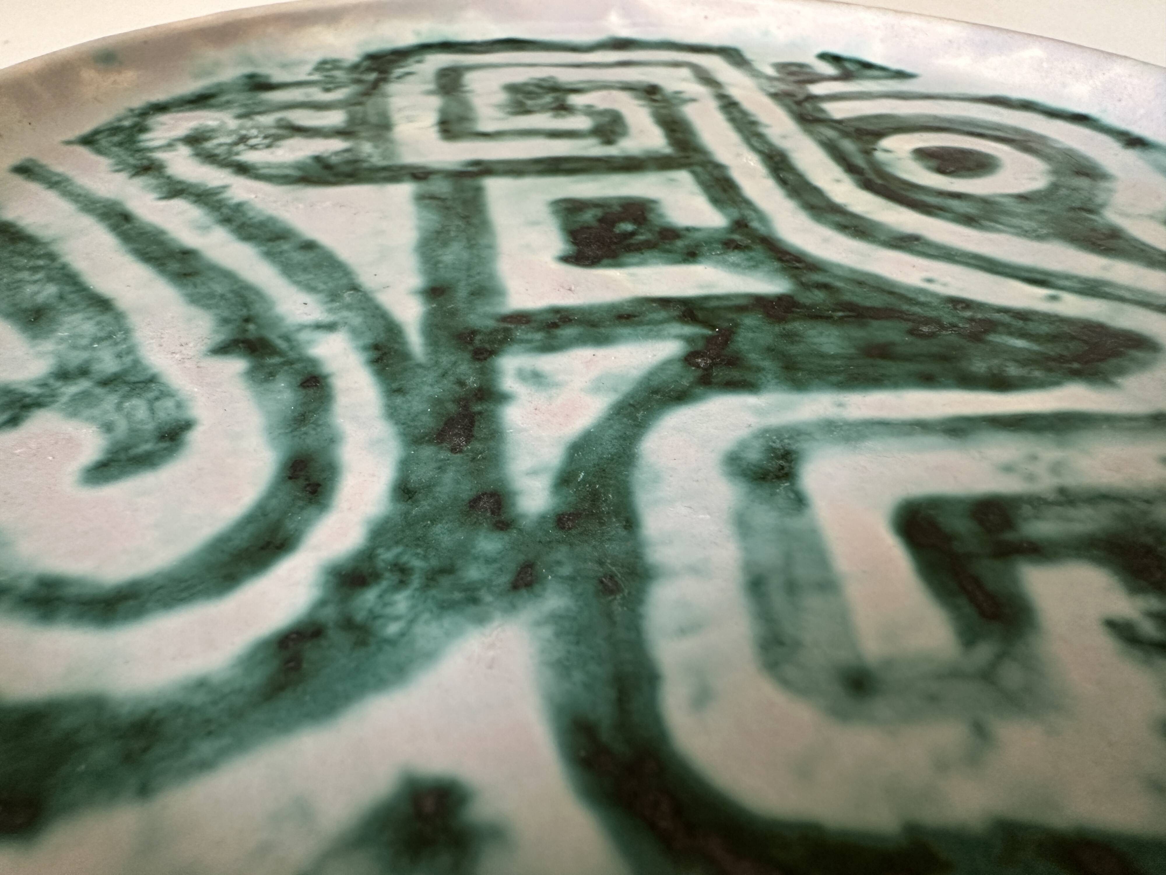 Vintage ceramic plate, 60s design