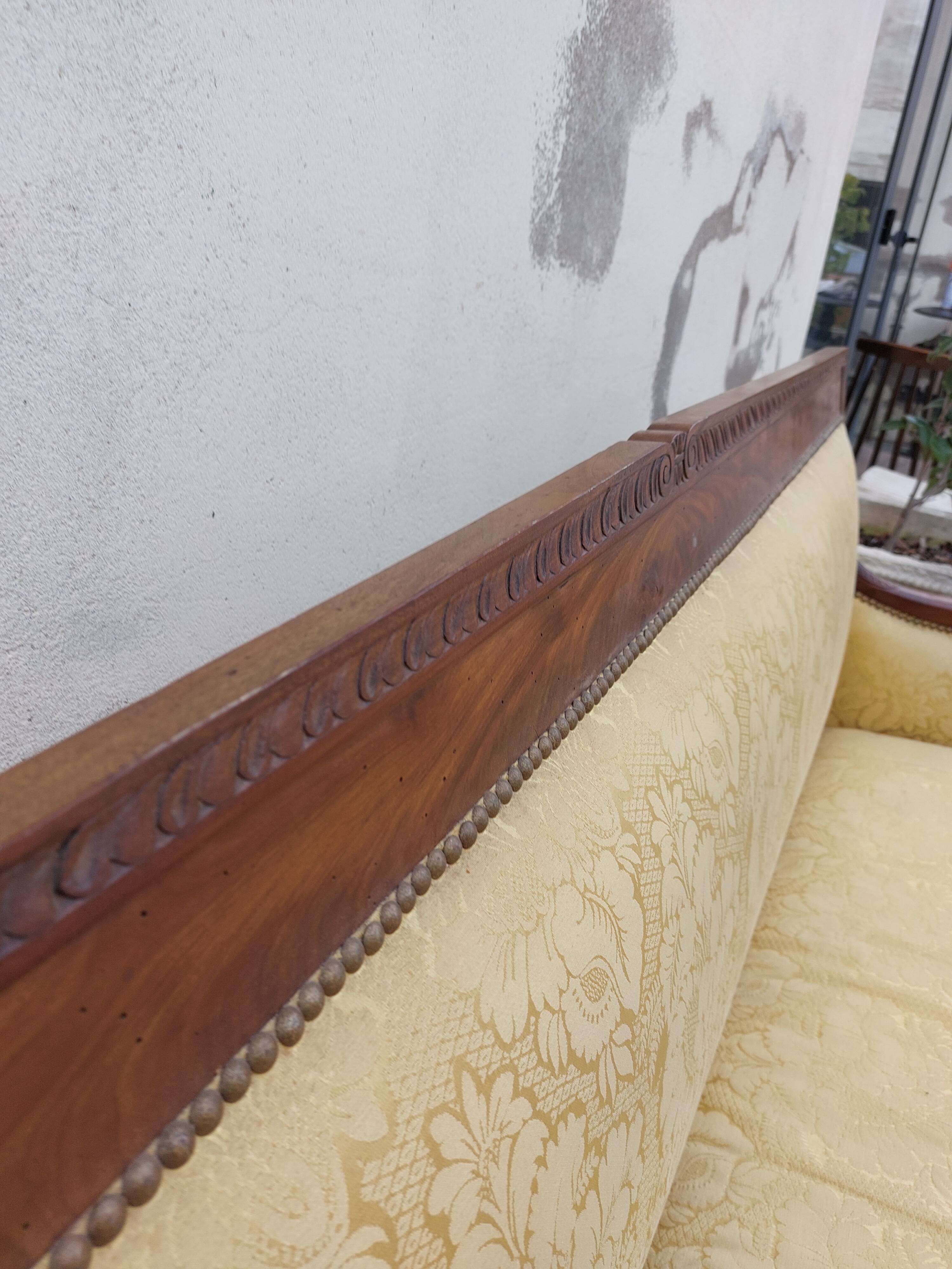 Vintage bench empire mahogany dolphin heads