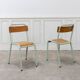 Lot de 6 chaises d’école Mobiltube turquoise 1950