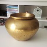 Gold solid brass art deco pot cover
