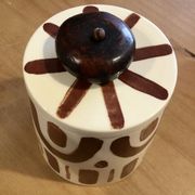 Hand-painted glazed ceramic box of French artisanal vallauris