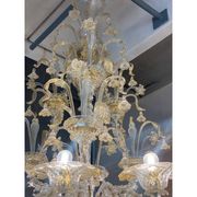 Contemporary Floral Venetian "Ca Rezzonico" Gold Murano Glass Chandelier