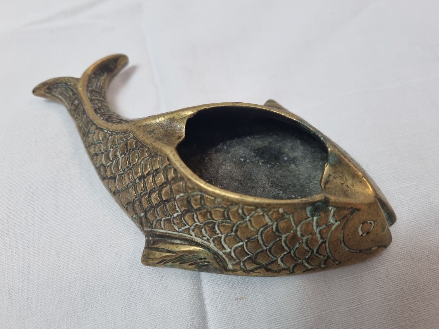 Brass fish ashtray