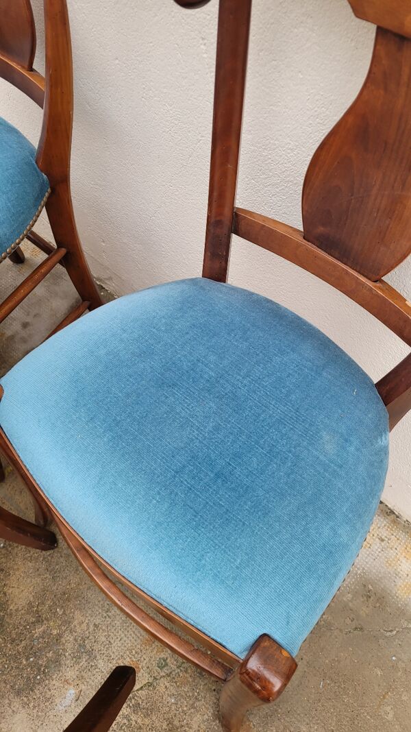 Série de 6 chaises style directoire en velours