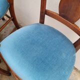 Set of 6 directoire style velvet chairs