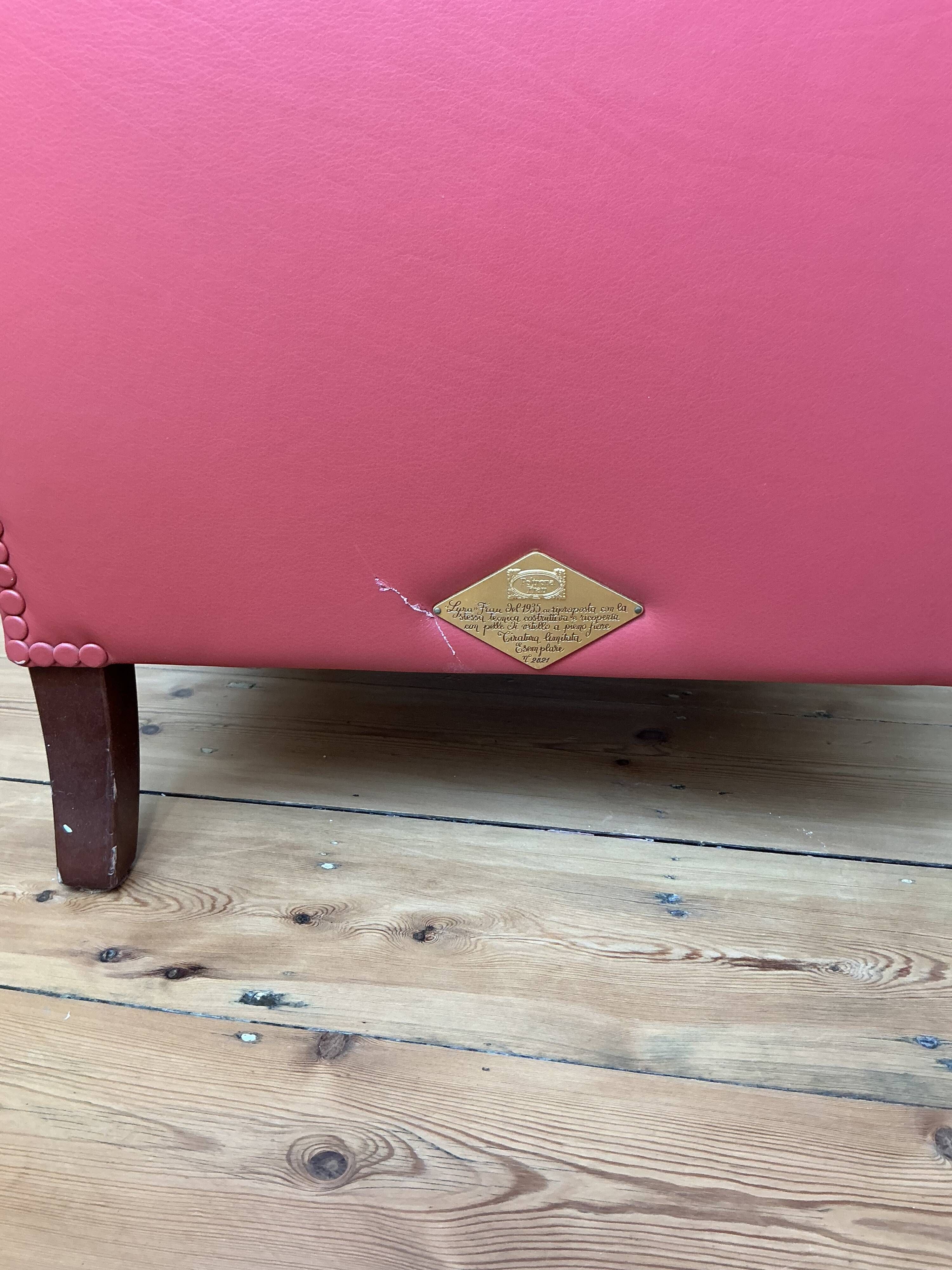 Pair of Lyra armchairs – Renzo Frau for Poltrona Frau – burgundy leather