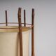 Large bamboo & linen floor lamp by Louis Sognot