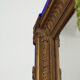 Golden antique mirror with leaf and bright king blue