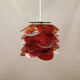 Danish Space Age hanging lamp made of plexiglass "leaves" with mirror reflex
