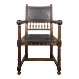 Renaissance style leather armchair