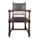 Renaissance style leather armchair