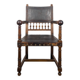 Fauteuil en cuir de style Renaissance