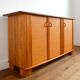 Enfilade / buffet bois et rotin vintage 1970s