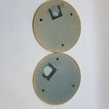 2 Vintage Mirrored and Gold Aluminum Serving Trays