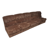 Brown Corduroy Modular Sofa, 1970s, Set of 5