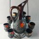 Liquor service in ceramic of Vallauris Fat Lava