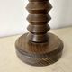 Rustic wooden turned lamp base from the 1950s, vintage rustic lighting.
