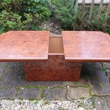 Elm burl cocktail coffee table